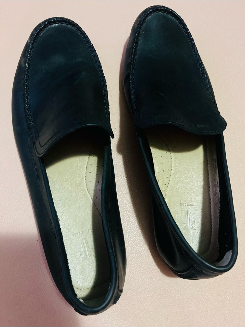 Classic Black Frye Leather Men's Loafers